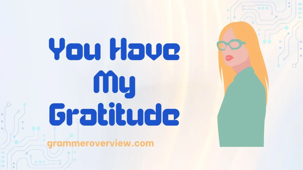 You Have My Gratitude